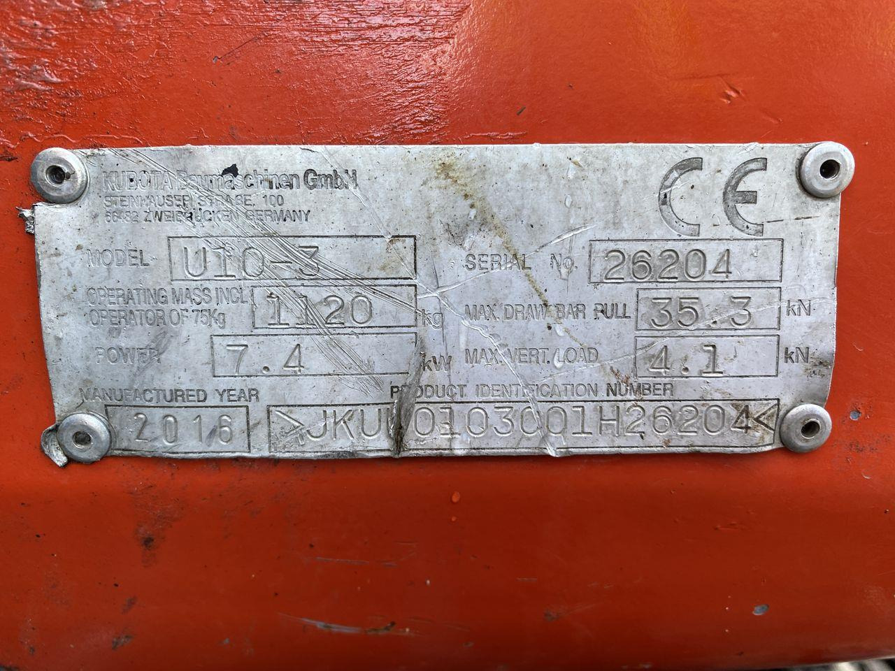 Mini excavator Kubota U10-3: picture 10 Mini excavator Kubota U10-3: picture 10