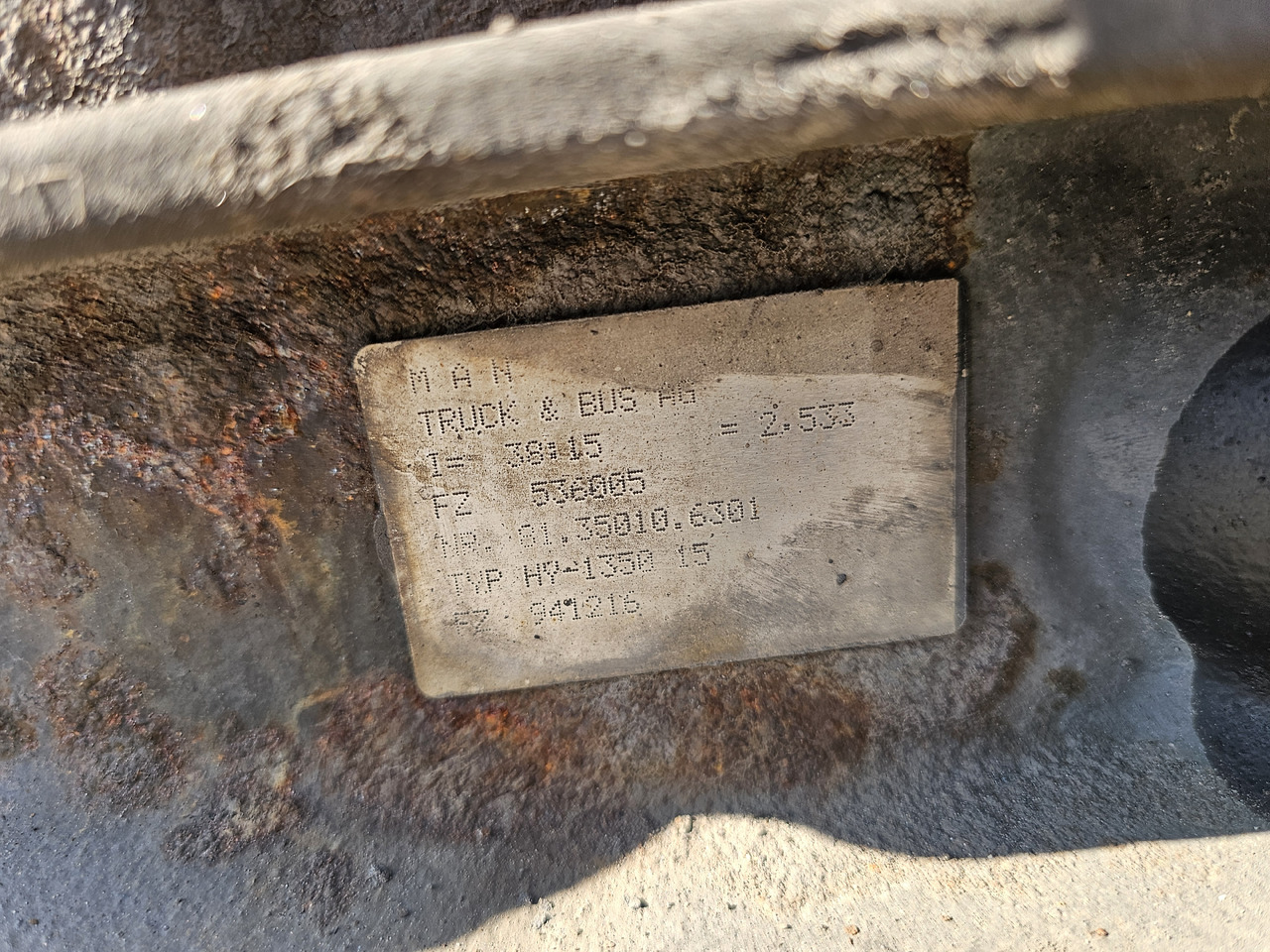 Rear axle MAN TGX TGS EURO 6 / COMPLETE AXLE / HY-1350 / 38:15: picture 6 Rear axle MAN TGX TGS EURO 6 / COMPLETE AXLE / HY-1350 / 38:15: picture 6