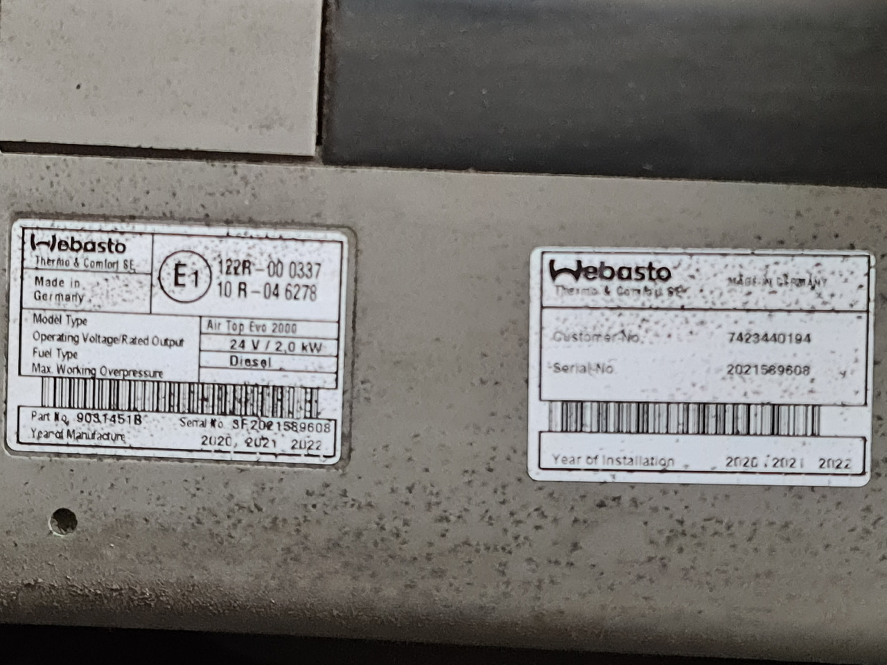 RENAULT RANGE T / WEBASTO AIR TOP EVO 2000 - Heating/ Ventilation: picture 3 RENAULT RANGE T / WEBASTO AIR TOP EVO 2000 - Heating/ Ventilation: picture 3