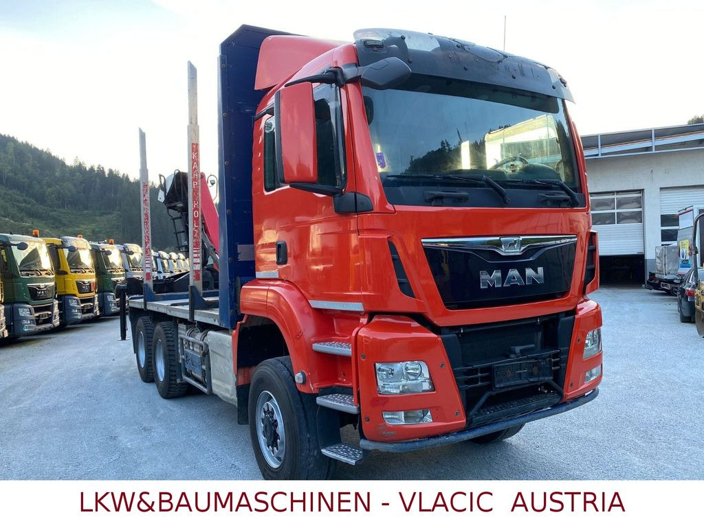 MAN TGS Holztransporter mit Kran Palfinger MAN TGS 33.480 6x6Holztransporter mit Kran Palfinger - Log truck, Crane truck: picture 2 MAN TGS Holztransporter mit Kran Palfinger MAN TGS 33.480 6x6Holztransporter mit Kran Palfinger - Log truck, Crane truck: picture 2