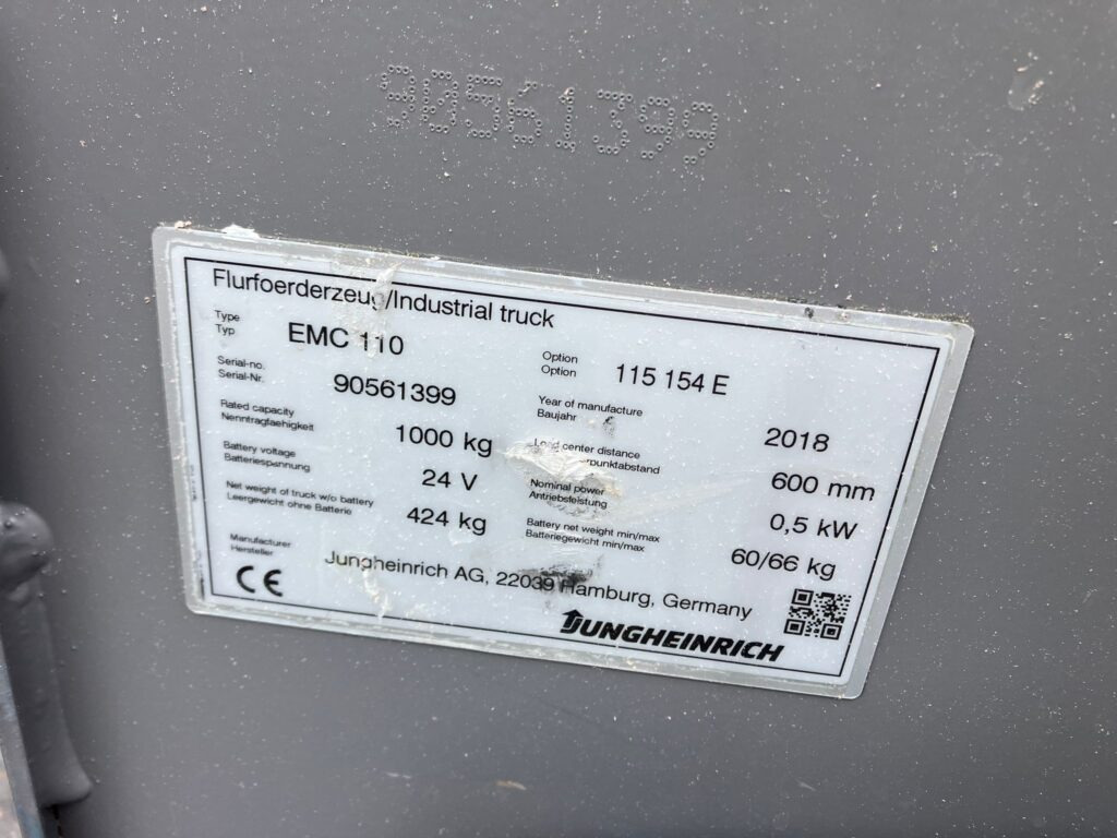 JUNG HEINRICH EMC110 stapelaar - Electric forklift: picture 3 JUNG HEINRICH EMC110 stapelaar - Electric forklift: picture 3