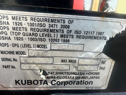 Mini excavator KUBOTA U17-3: picture 9