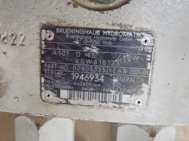 Brueninghaus Hydromatik A10FD45-52W-VSW81B123 - - Swing motor for Construction machinery: picture 3 Brueninghaus Hydromatik A10FD45-52W-VSW81B123 - - Swing motor for Construction machinery: picture 3
