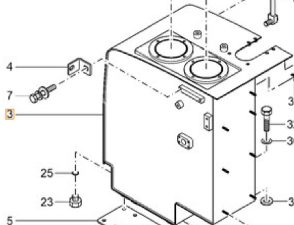 Case 3LM9-07010 - Hydraulic tank for Construction machinery: picture 1 Case 3LM9-07010 - Hydraulic tank for Construction machinery: picture 1