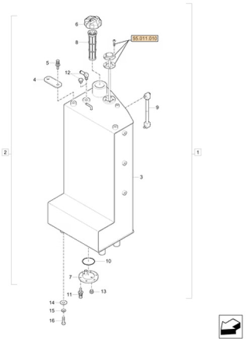 Case 3LML03100 - 33ML02012CG (FUEL) - Fuel tank for Construction machinery: picture 1 Case 3LML03100 - 33ML02012CG (FUEL) - Fuel tank for Construction machinery: picture 1