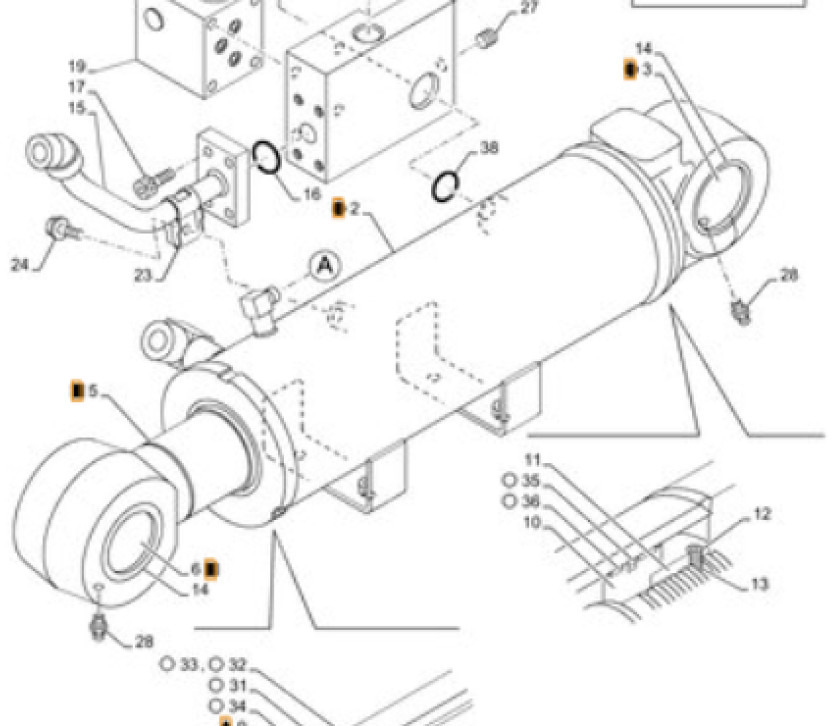 Case 47895787 - KMV18520 - Hydraulic cylinder for Construction machinery: picture 1 Case 47895787 - KMV18520 - Hydraulic cylinder for Construction machinery: picture 1