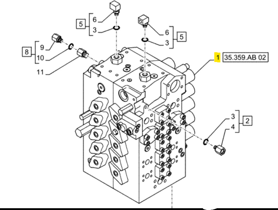 Case KTJ15621 - KTJ15622 - Hydraulic valve for Construction machinery: picture 1 Case KTJ15621 - KTJ15622 - Hydraulic valve for Construction machinery: picture 1