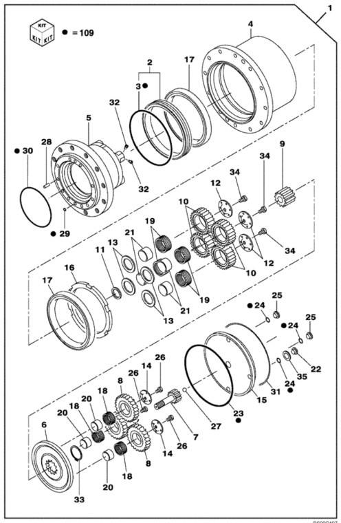 Case LN002390 - Final drive for Construction machinery: picture 1 Case LN002390 - Final drive for Construction machinery: picture 1