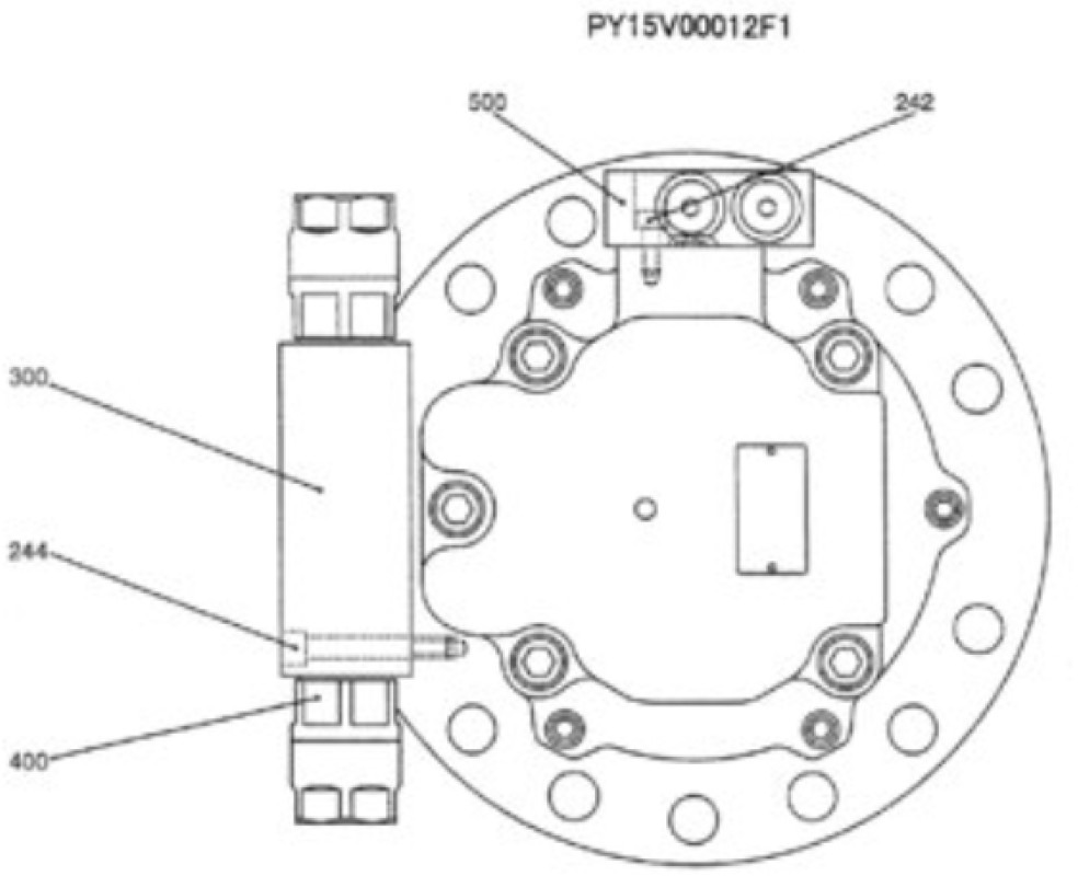 Case PY15V00012F2 - Swing motor for Construction machinery: picture 2 Case PY15V00012F2 - Swing motor for Construction machinery: picture 2