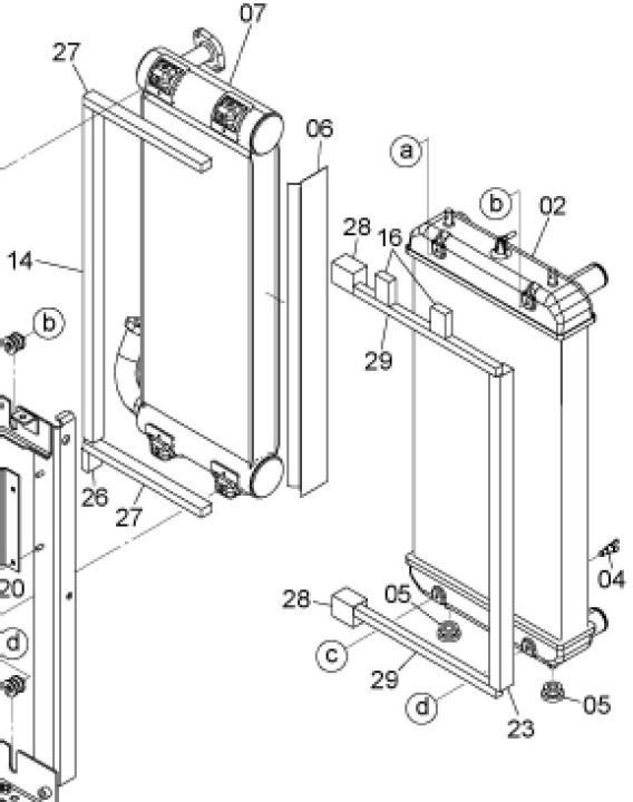 Hitachi YA00009861 - YA00009861* - Radiator for Construction machinery: picture 1 Hitachi YA00009861 - YA00009861* - Radiator for Construction machinery: picture 1