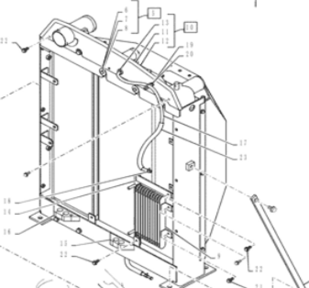 Kobelco YY05P00061F1 - Radiator for Construction machinery: picture 1 Kobelco YY05P00061F1 - Radiator for Construction machinery: picture 1