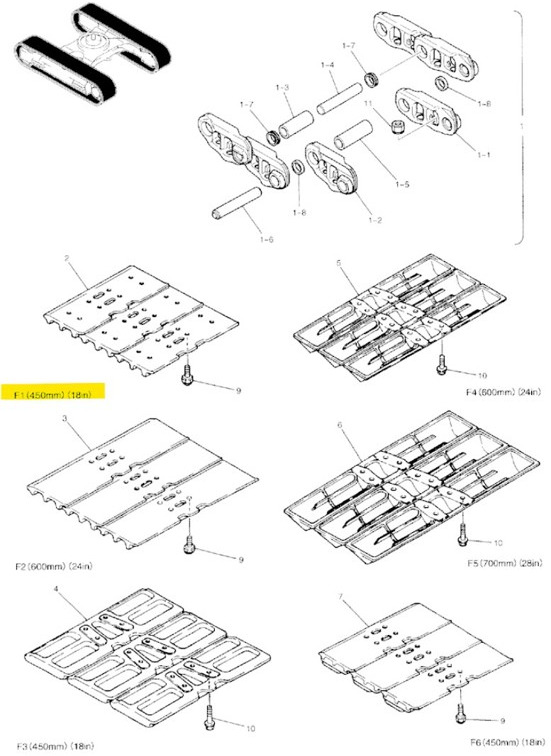 New Holland 2424J175D2 - YT62D00007F1 - Track for Construction machinery: picture 2 New Holland 2424J175D2 - YT62D00007F1 - Track for Construction machinery: picture 2