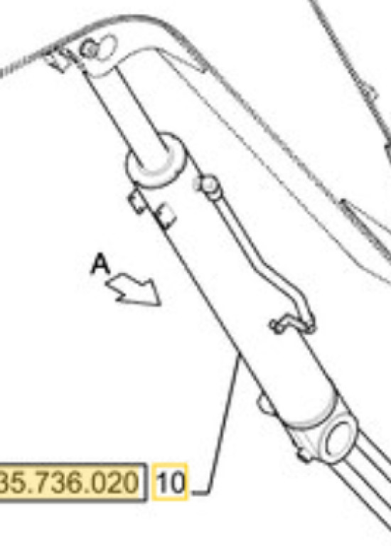 New Holland 31MK-52912CG - 31MK-52911PR - Hydraulic cylinder for Construction machinery: picture 3 New Holland 31MK-52912CG - 31MK-52911PR - Hydraulic cylinder for Construction machinery: picture 3