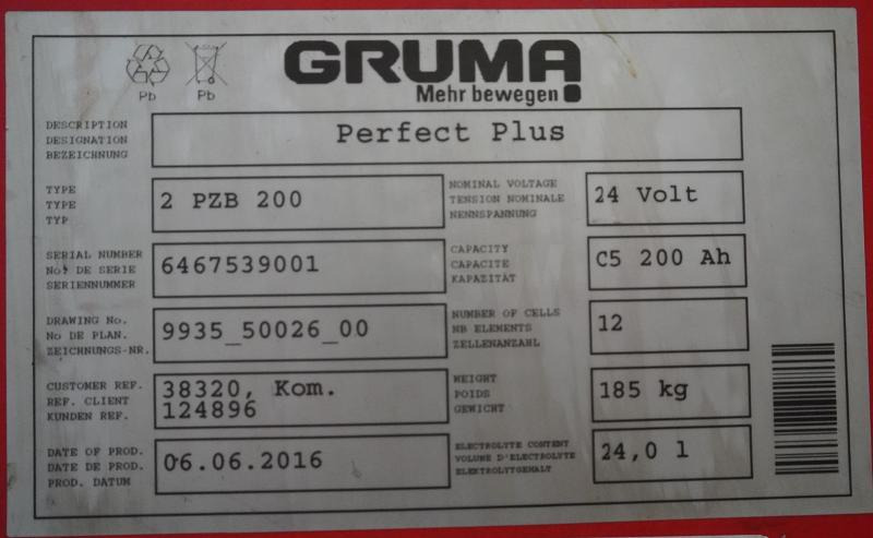 HAWKER 24 Volt 2 PzB 200 Ah - Battery for Material handling equipment: picture 5 HAWKER 24 Volt 2 PzB 200 Ah - Battery for Material handling equipment: picture 5