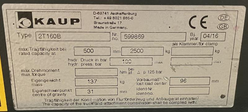 KAUP 2T160B, Breite 1350 mm - Forks: picture 4 KAUP 2T160B, Breite 1350 mm - Forks: picture 4