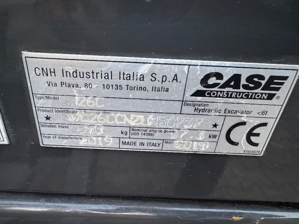 Mini excavator Case CX 26 C: picture 14