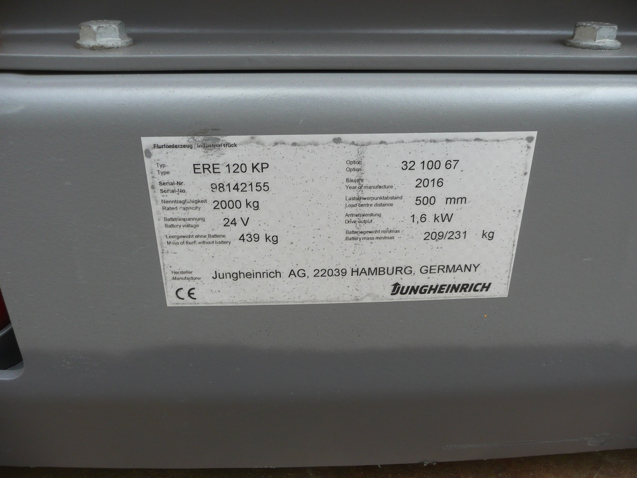 Pallet truck Jungheinrich ERE 120 FRUTERA: picture 7