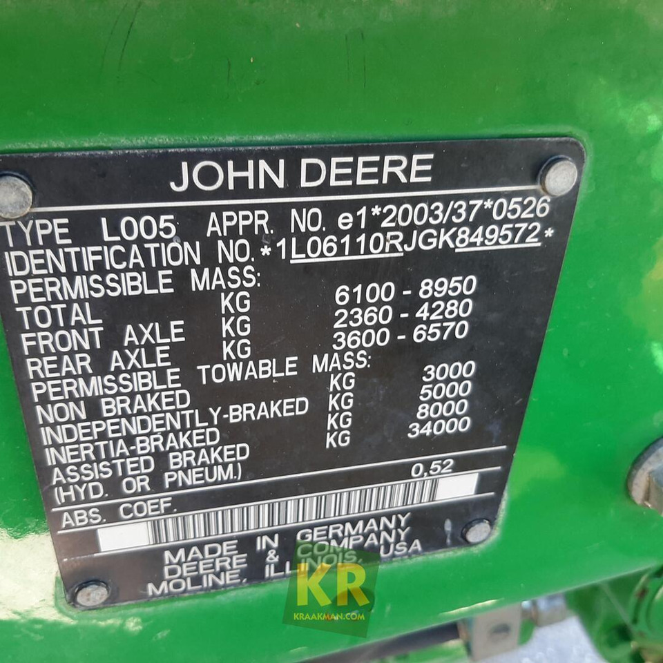 6110R John Deere - Farm tractor: picture 3 6110R John Deere - Farm tractor: picture 3