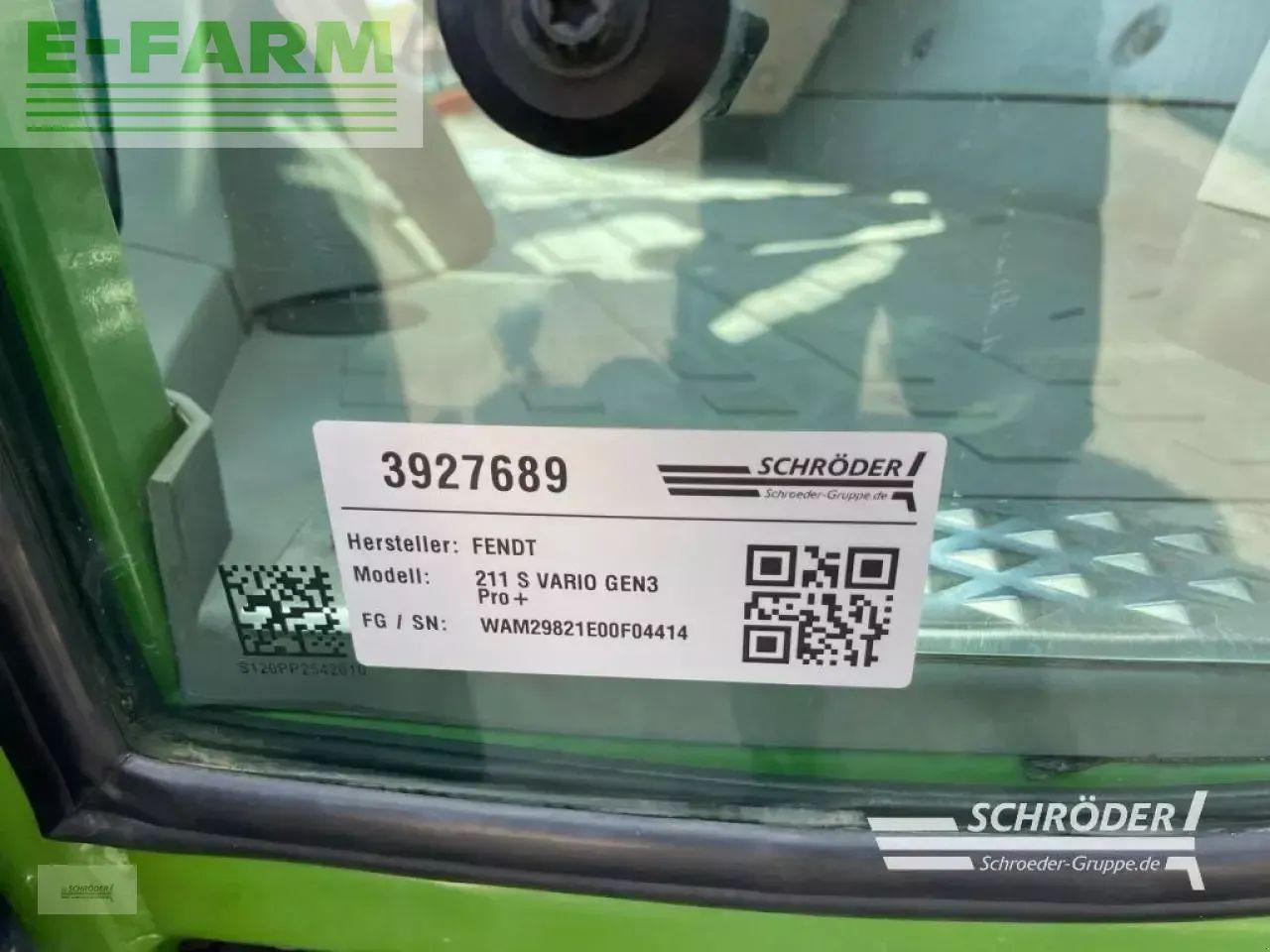 Farm tractor Fendt 211 s vario gen3 profi plus: picture 19