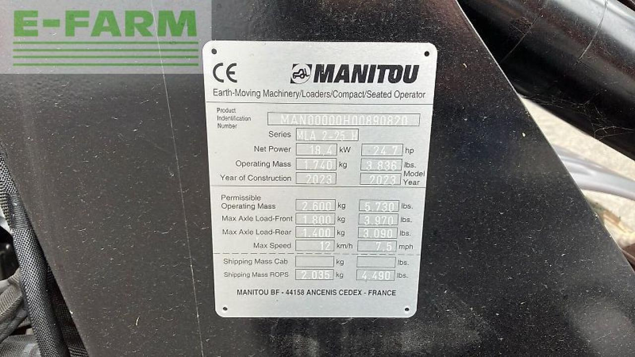 Compact loader Manitou mla 2-25 h: picture 17