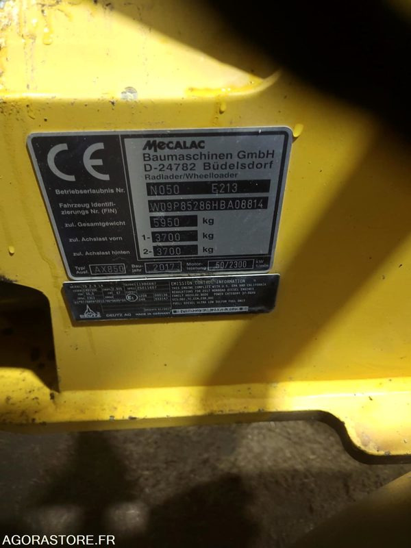 Chargeur Mecalac ax850 2017 - Loader: picture 2 Chargeur Mecalac ax850 2017 - Loader: picture 2