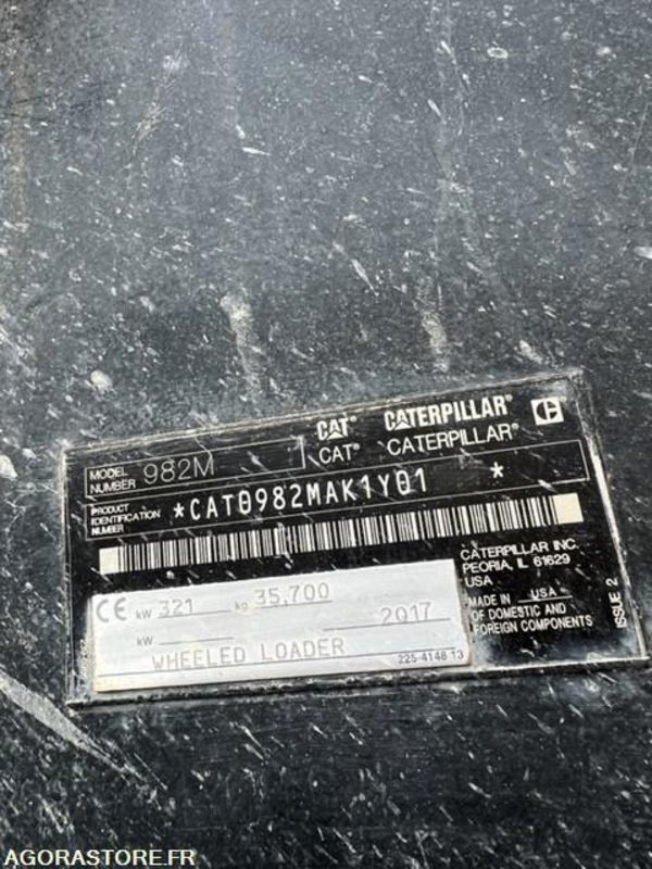 Loader Chargeuse CATERPILLAR 982M de 2017 - 10 516 HEURES: picture 6 Loader Chargeuse CATERPILLAR 982M de 2017 - 10 516 HEURES: picture 6