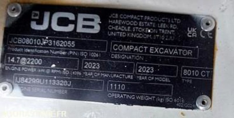 Mini Pelle 1T JCB 8010CTS + Remorque - 2023 / (NEUVE) 19 HEURES (EMF201) - Mini excavator: picture 4 Mini Pelle 1T JCB 8010CTS + Remorque - 2023 / (NEUVE) 19 HEURES (EMF201) - Mini excavator: picture 4