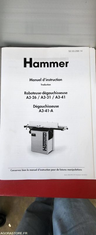 Raboteuse-dégauchisseuse A3-26 / A3-31 / A3-41 - Très bon état - Tool/ Equipment: picture 1 Raboteuse-dégauchisseuse A3-26 / A3-31 / A3-41 - Très bon état - Tool/ Equipment: picture 1