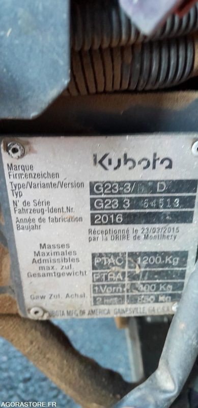 TONDEUSE AUTOPORTEE KUBOTA G23 - Garden mower: picture 3 TONDEUSE AUTOPORTEE KUBOTA G23 - Garden mower: picture 3