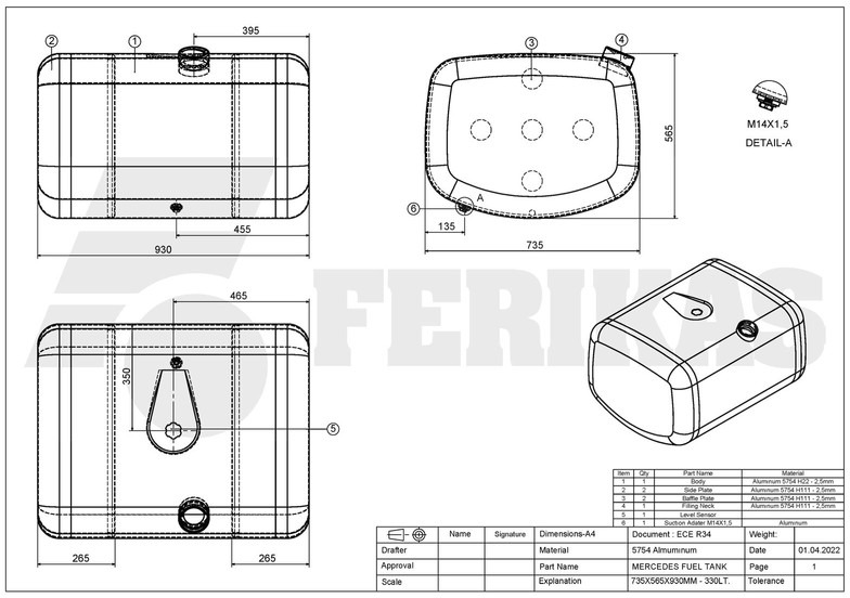 New Fuel tank for Truck Mercedes-Benz: picture 7