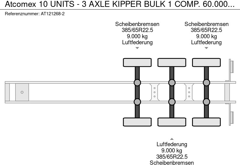 Atcomex 10 UNITS - 3 AXLE KIPPER BULK 1 COMP. 60.000 L BKS 3927C/C1-60 - Tank semi-trailer: picture 5 Atcomex 10 UNITS - 3 AXLE KIPPER BULK 1 COMP. 60.000 L BKS 3927C/C1-60 - Tank semi-trailer: picture 5