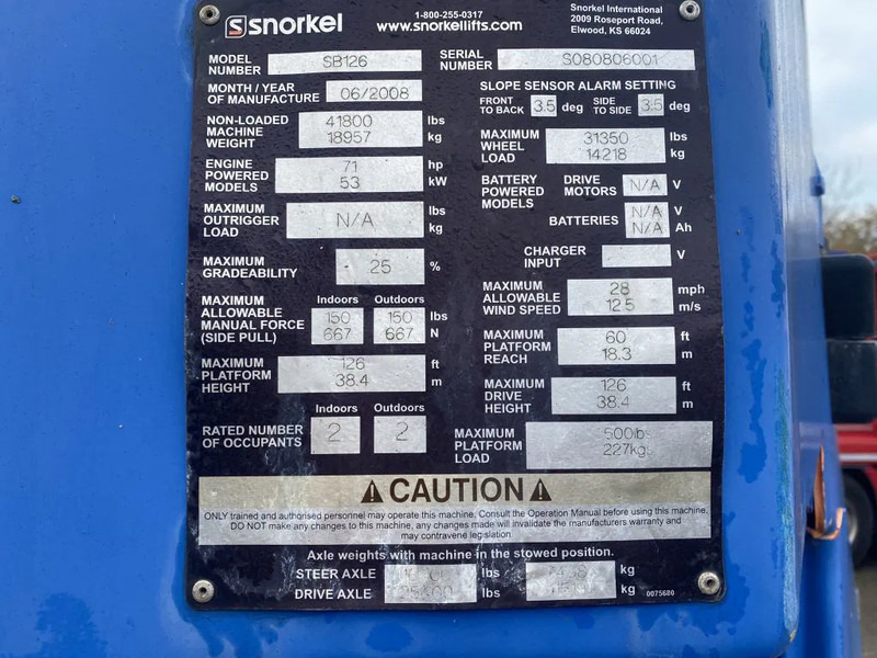 Aerial platform Snorkel SB126  38,4 METER: picture 10