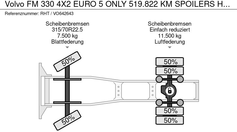 Tractor unit Volvo FM 330 4X2 EURO 5 ONLY 519.822 KM SPOILERS HOLLAND TRUCK: picture 14