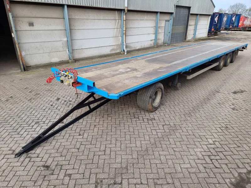 Dropside/ Flatbed trailer Van Hool 13.60 M LONG - 1 M HIGH - SUPER SINGLE TIRES - DRUM BRAKES: picture 11