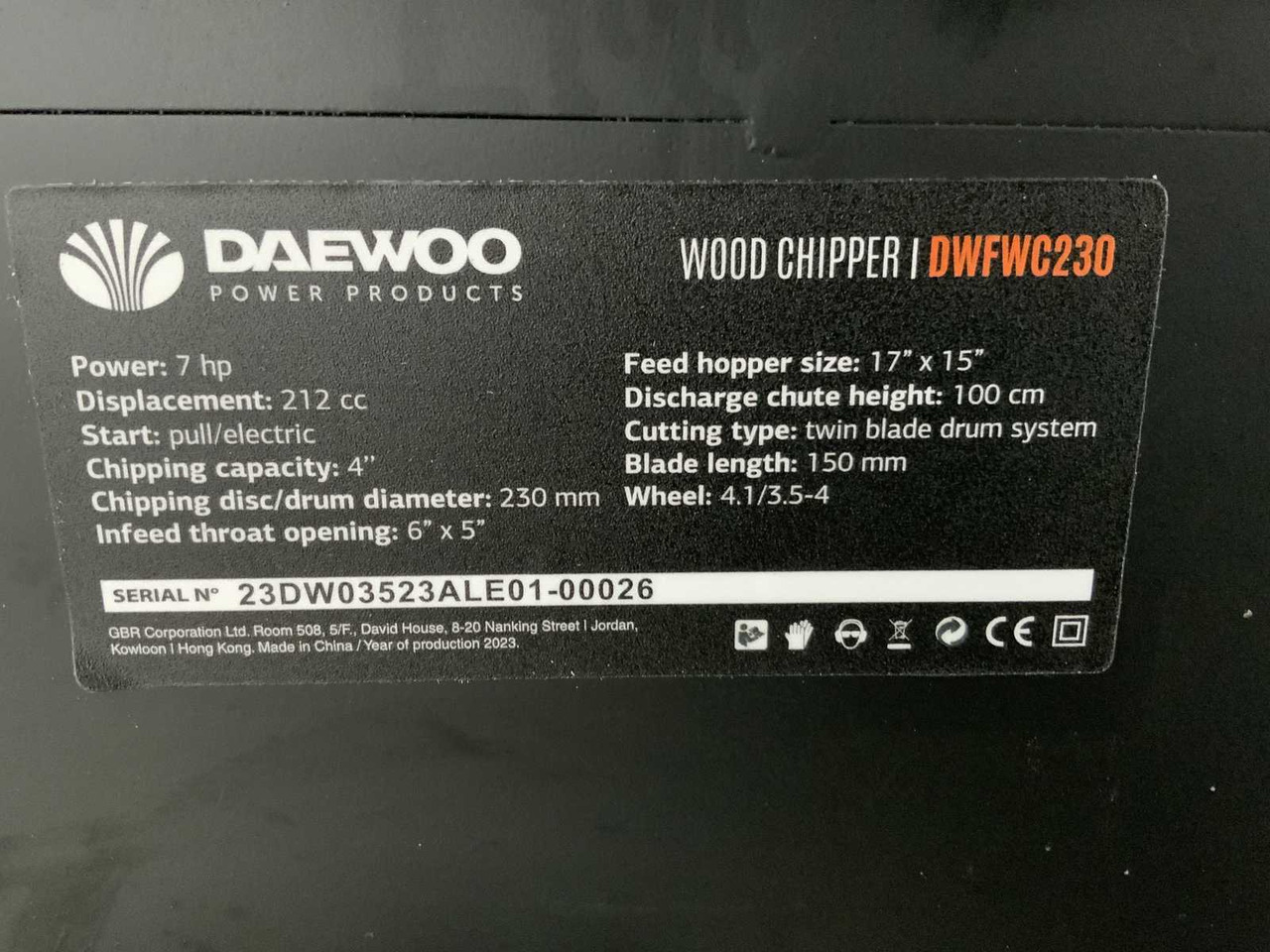 Wood chipper Daewoo DWFWC230: picture 12