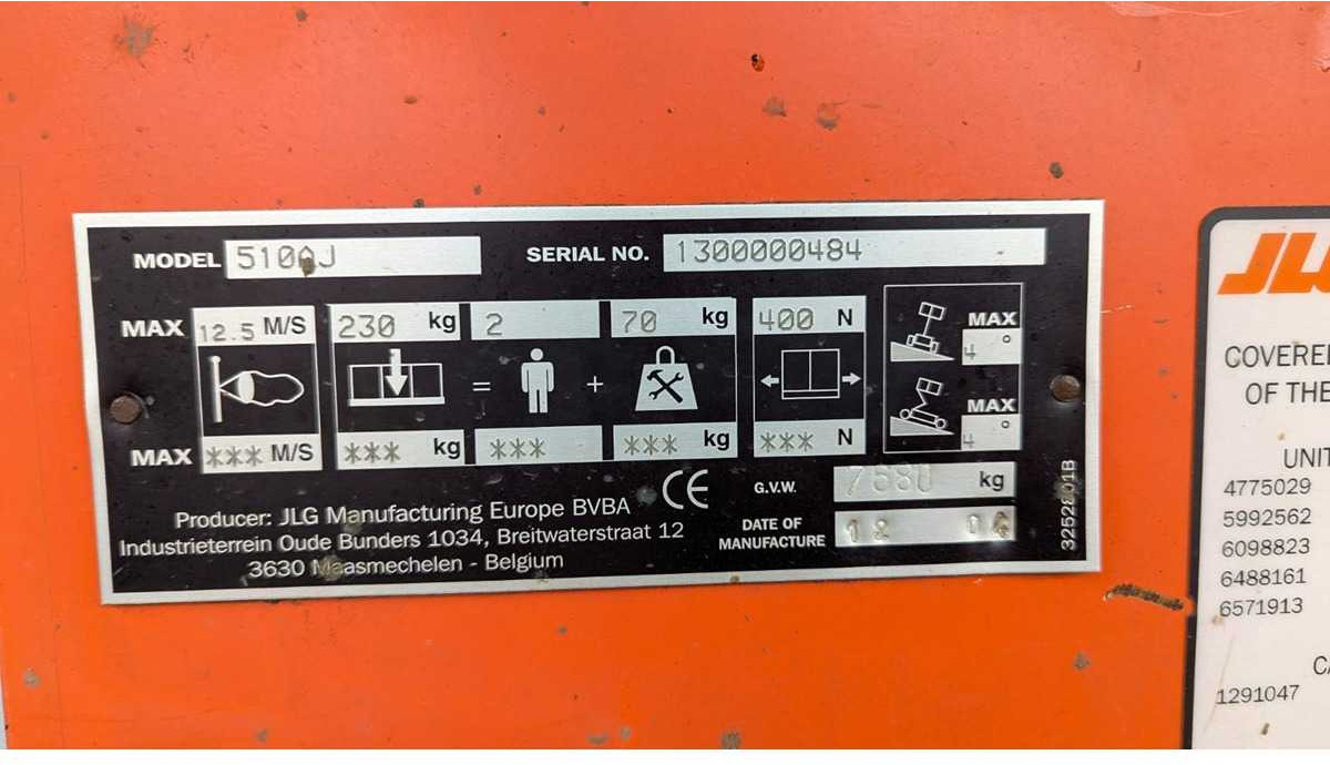 JLG - 510 AJ - AERIAL WORK PLATFORMS (NO. 69359) - 2004 - Aerial platform: picture 5 JLG - 510 AJ - AERIAL WORK PLATFORMS (NO. 69359) - 2004 - Aerial platform: picture 5