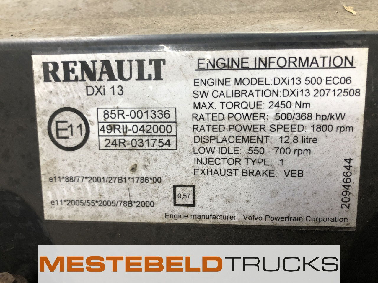 Renault Motor DXI13 EC 06 - Engine for Truck: picture 5 Renault Motor DXI13 EC 06 - Engine for Truck: picture 5