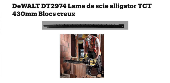 Lame de scie pour briques DEWALT DT2974 - Construction equipment: picture 1 Lame de scie pour briques DEWALT DT2974 - Construction equipment: picture 1