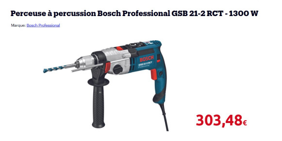 Perceuse professionnel à percussion BOSCH GSB 21-2 RCT dans sa valisette - Construction equipment: picture 1 Perceuse professionnel à percussion BOSCH GSB 21-2 RCT dans sa valisette - Construction equipment: picture 1