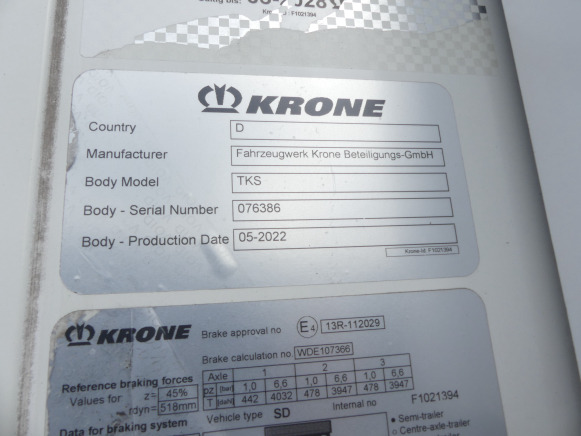 Semi remorque frigorifique Krone SREM FG TD - Refrigerator trailer: picture 5 Semi remorque frigorifique Krone SREM FG TD - Refrigerator trailer: picture 5