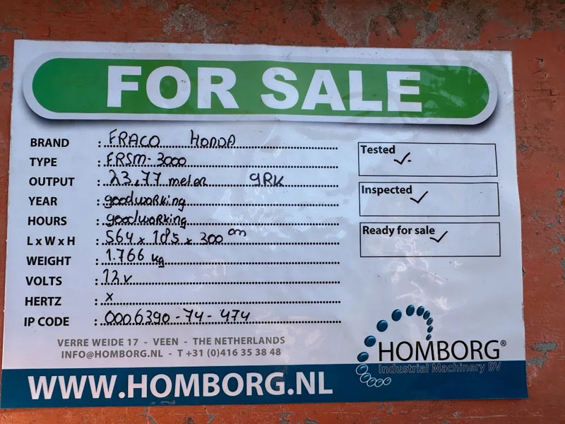 Construction machinery Bouwlift Fraco FRSM - 3000 Vertical Mast Steiger Lift Honda Aanhanger: picture 13 Construction machinery Bouwlift Fraco FRSM - 3000 Vertical Mast Steiger Lift Honda Aanhanger: picture 13
