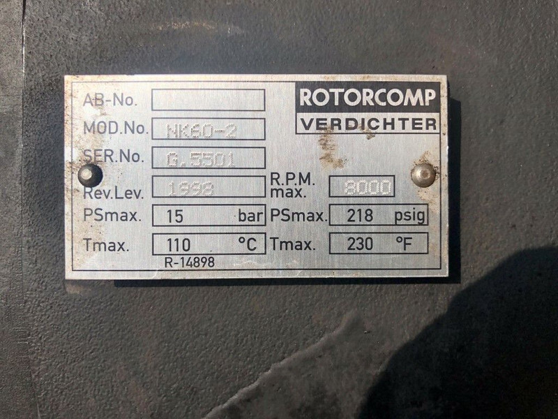 Air compressor Creemers RCN 15-61 15 kW 1660 Liter/min 15 bar schroefcompressor: picture 7