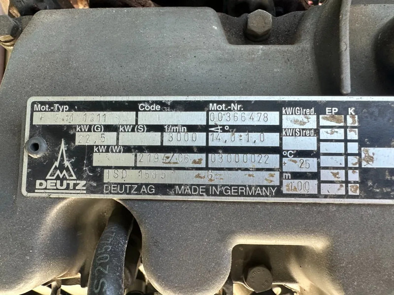 Deutz F2M 1011 Mobiele Diesel Compressor 2.5 m3 / min 22 kW 7 Bar Aanhanger - Air compressor: picture 5 Deutz F2M 1011 Mobiele Diesel Compressor 2.5 m3 / min 22 kW 7 Bar Aanhanger - Air compressor: picture 5