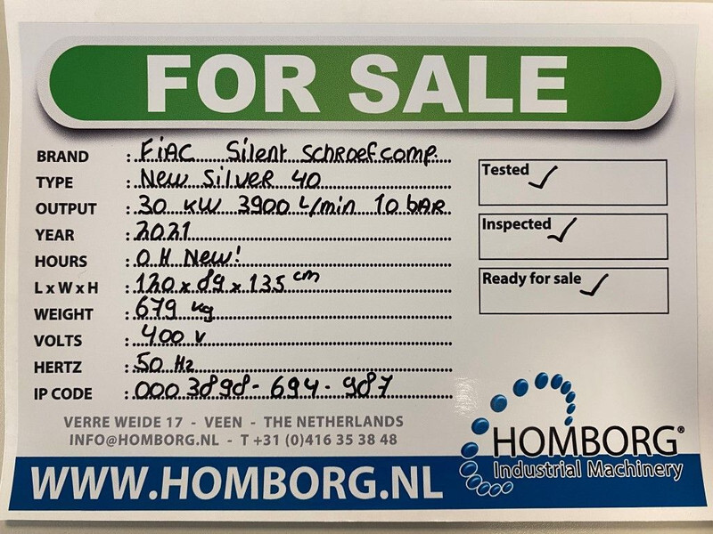 Fiac New Silver 40 Silent 30 kW 3900 L / min 10 Bar Elektrische Schroefcompressor - Air compressor: picture 2 Fiac New Silver 40 Silent 30 kW 3900 L / min 10 Bar Elektrische Schroefcompressor - Air compressor: picture 2