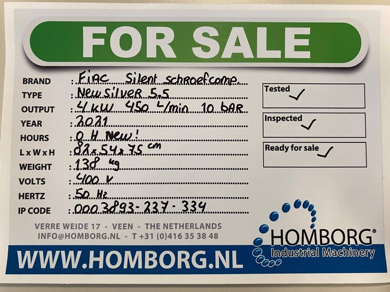 Fiac New Silver 5.5 Silent 4 kW 450 L / min 10 Bar Elektrische Schroefcompressor - Air compressor: picture 2 Fiac New Silver 5.5 Silent 4 kW 450 L / min 10 Bar Elektrische Schroefcompressor - Air compressor: picture 2