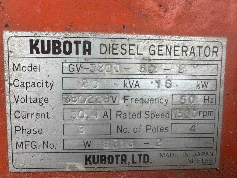 Kubota GV 3200 20 kVA Silent geenratorset in 10 ft container xxl fuel tank - Generator set: picture 5 Kubota GV 3200 20 kVA Silent geenratorset in 10 ft container xxl fuel tank - Generator set: picture 5