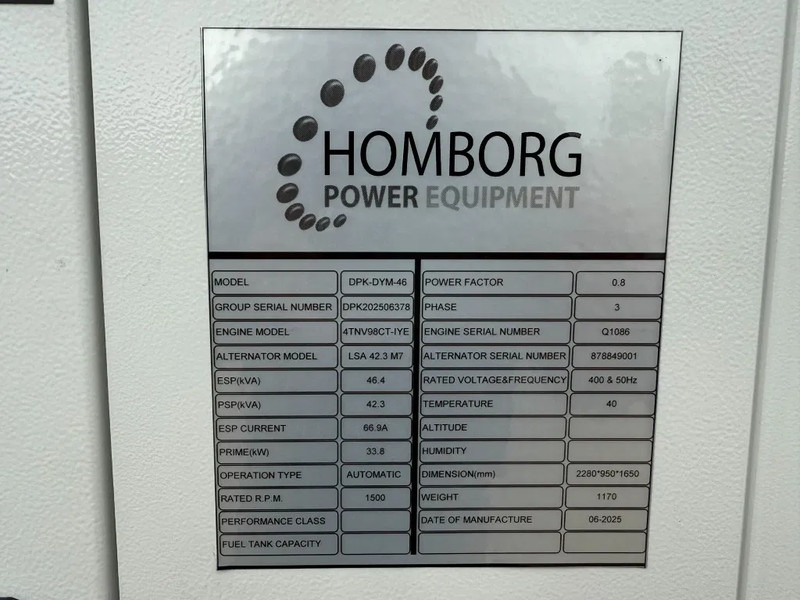 Yanmar 4TNV98CT-IYE Leroy Somer 45 kVA Silent Rental generatorset Stage 5 - Generator set: picture 3 Yanmar 4TNV98CT-IYE Leroy Somer 45 kVA Silent Rental generatorset Stage 5 - Generator set: picture 3