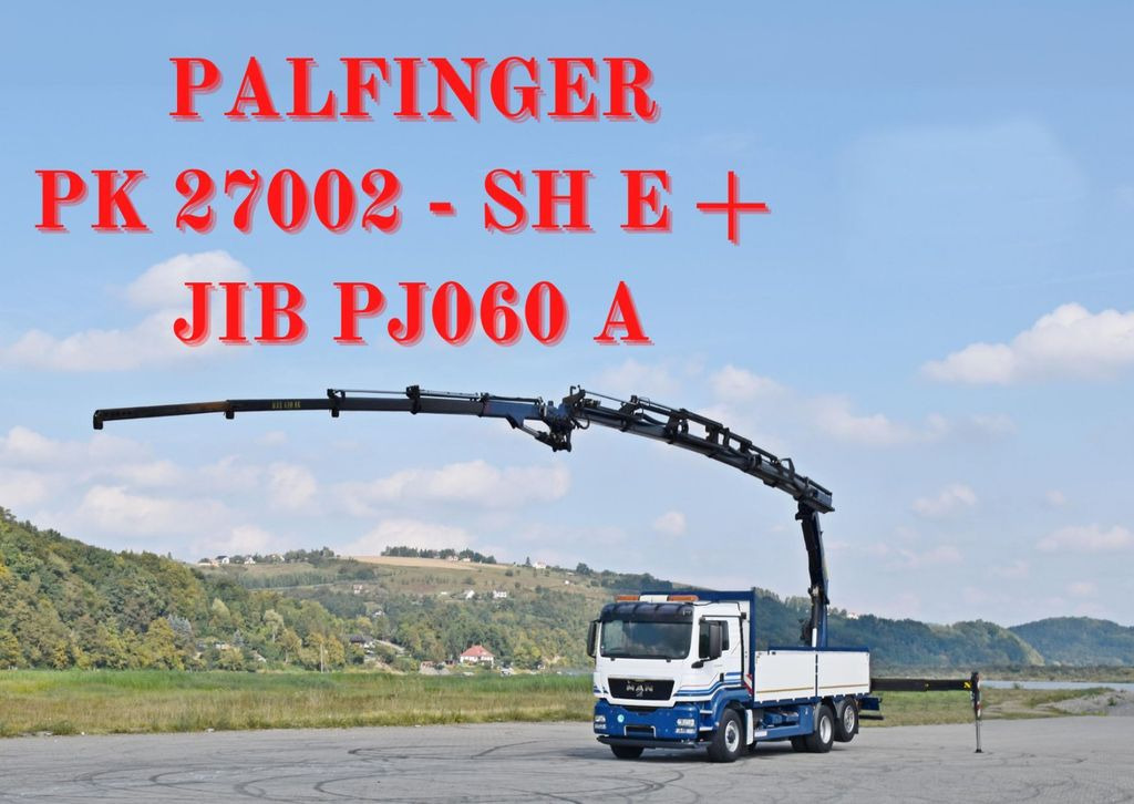 MAN TGS 26.440 *PK 27002 - SH E + JIB PJ060A + FUNK - Crane truck, Dropside/ Flatbed truck: picture 1 MAN TGS 26.440 *PK 27002 - SH E + JIB PJ060A + FUNK - Crane truck, Dropside/ Flatbed truck: picture 1