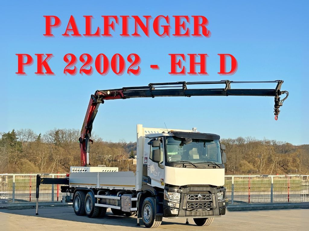 Renault C 380 *PRITSCHE 6,80m * PK 20001 - KC + FUNK*6x4 - Crane truck, Dropside/ Flatbed truck: picture 1 Renault C 380 *PRITSCHE 6,80m * PK 20001 - KC + FUNK*6x4 - Crane truck, Dropside/ Flatbed truck: picture 1