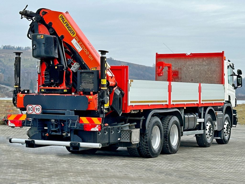 Crane truck, Dropside/ Flatbed truck Scania P 450 * PK 27002 - SH + FUNK * 8x4 * TOPZUSTAND: picture 7